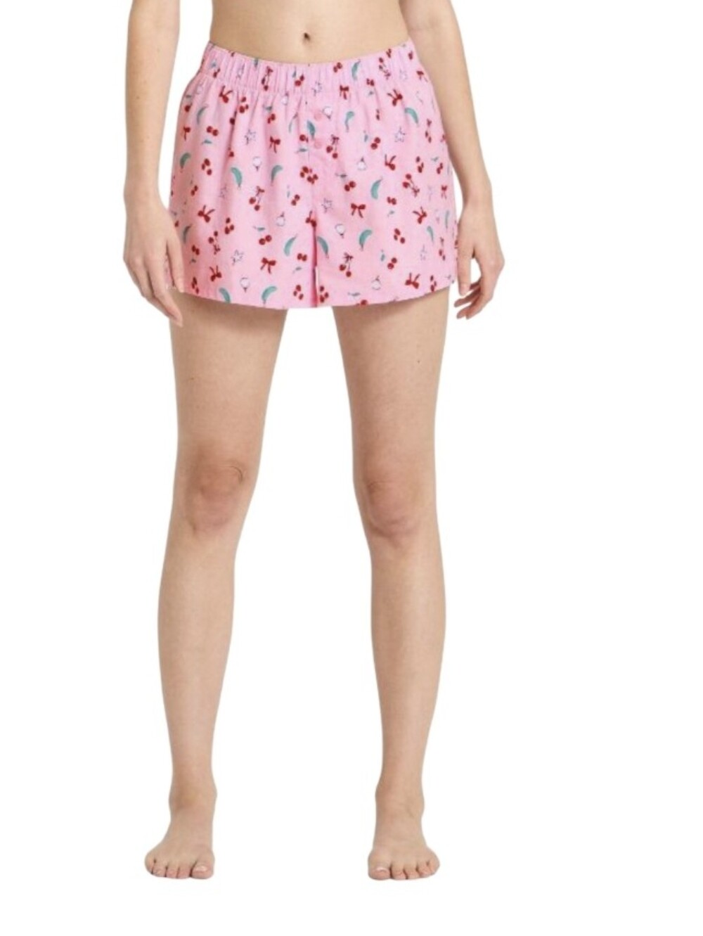 #A64 wild fable Pink Cherry Print Sleep Shorts